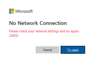Error 2603 
